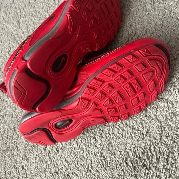 Nike Air Max Red and Black Cheetah Print Sneakers Size 9 - Picture 4 of 9